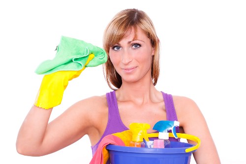 Office cleaning team working in a modern Edgware workplace reception area