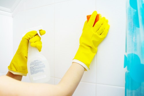 Cleaner reviewing appointment details and quotation