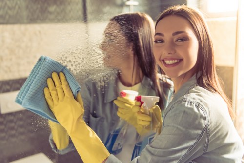 Local Edgware cleaner maintaining an office workspace